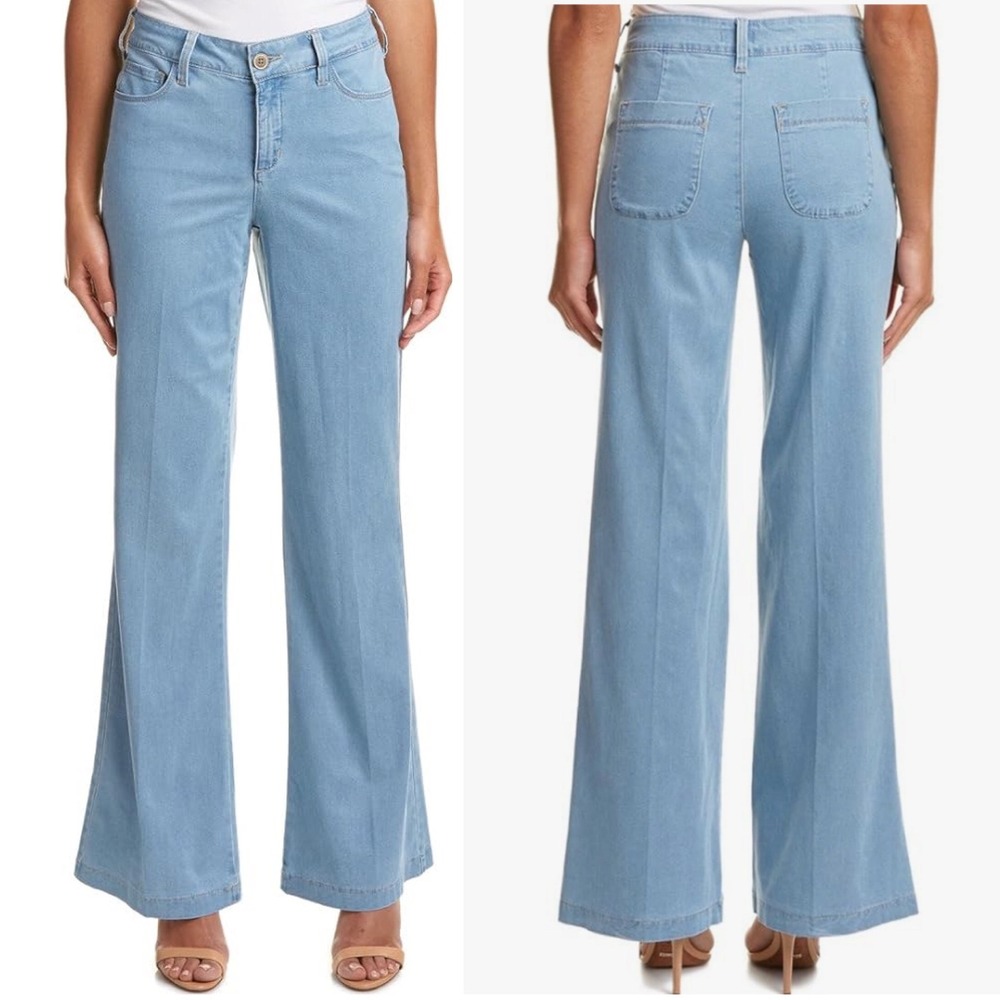 NYDJ Claire Trouser Lightwash Lyocell Blend Wide Leg Breathable Jean Size‎ 22W